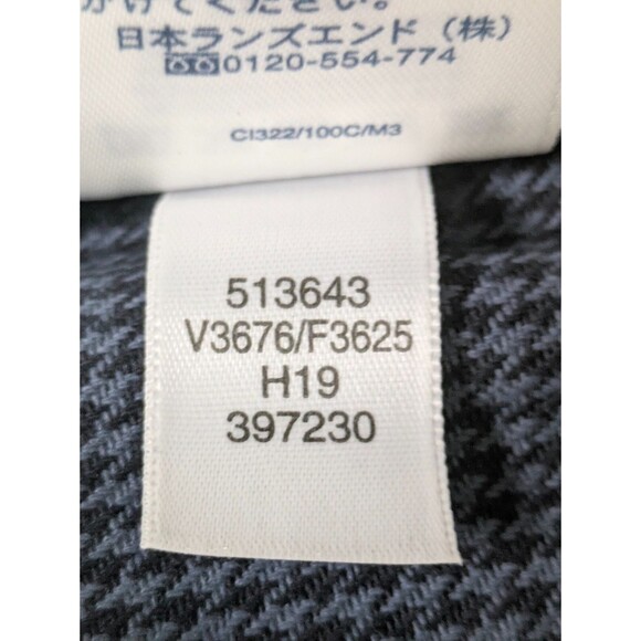 Lands End Tailored Fit Chino Pants Mens 35x33 Flat Front Blue Houndstooth Print - Picture 11 of 12